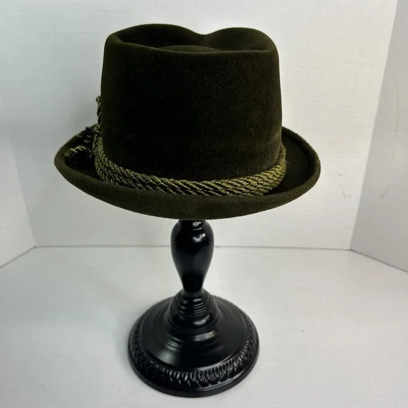 Vtg 60s Resistol Men's Hat Fedora Size 7 Self Conforming Dark Olive Green Custom